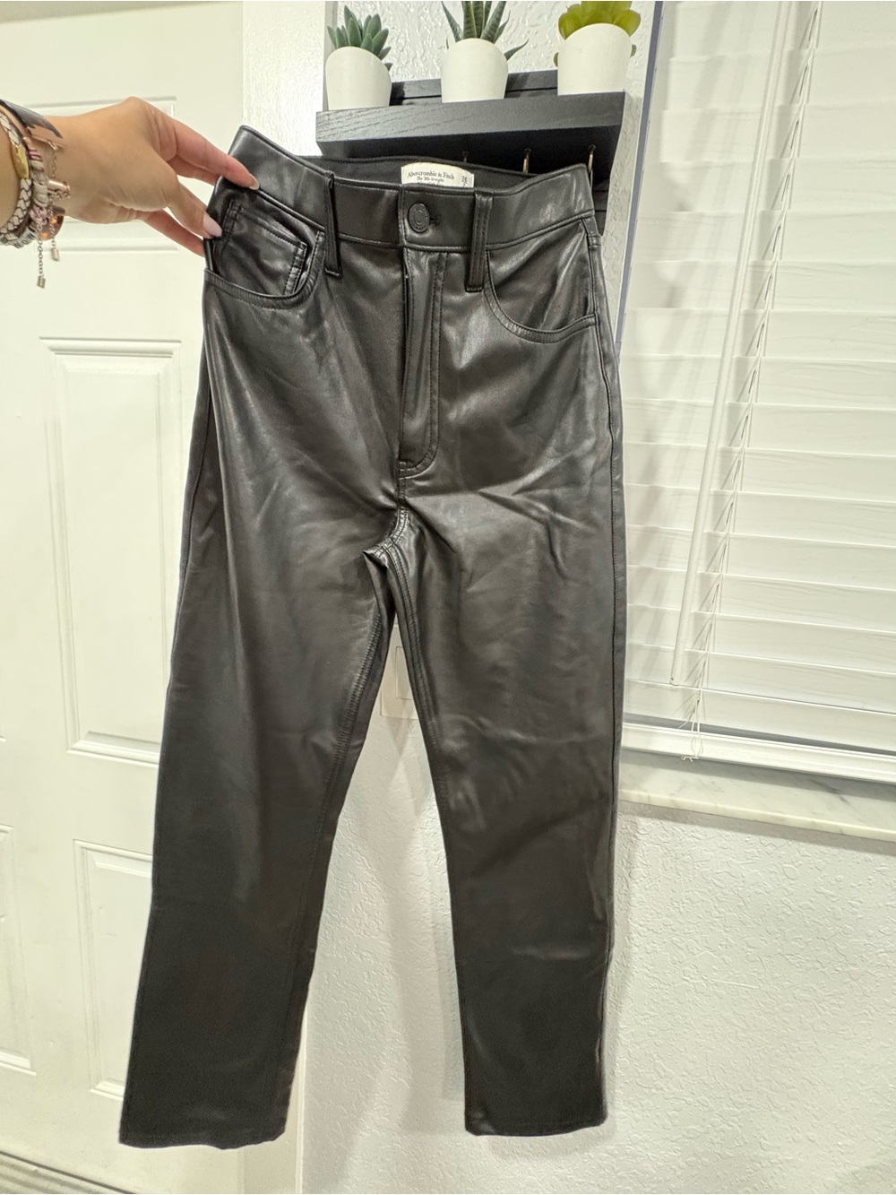 Abercrombie & Fitch Black Faux Leather Jeggings